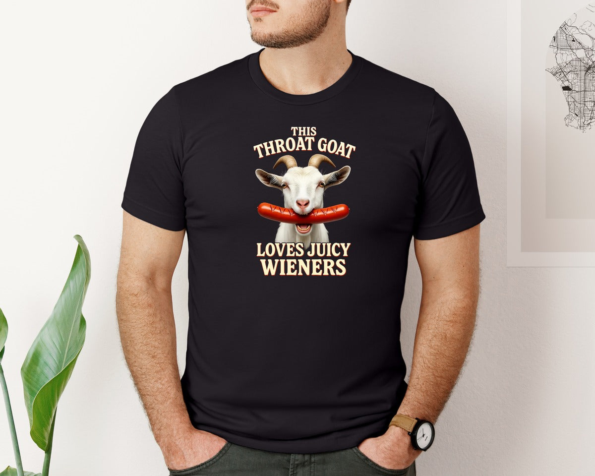 brand:Bella Canvas|color:Black|Throat Goat Juicy Wieners Graphic T-Shirt