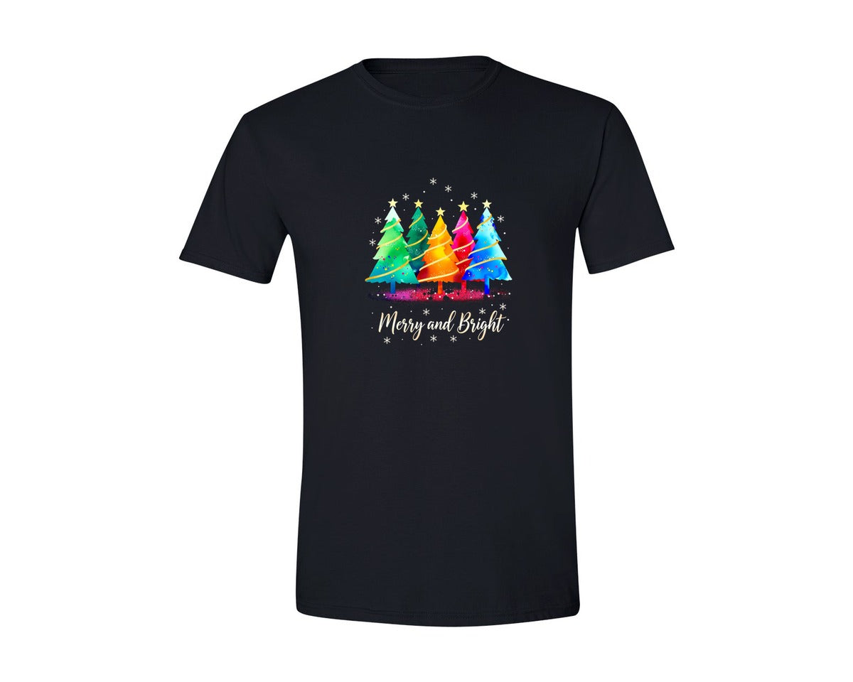 brand:Generic|color:Black|Jesus Christmas Merry And Bright Graphic T-Shirt