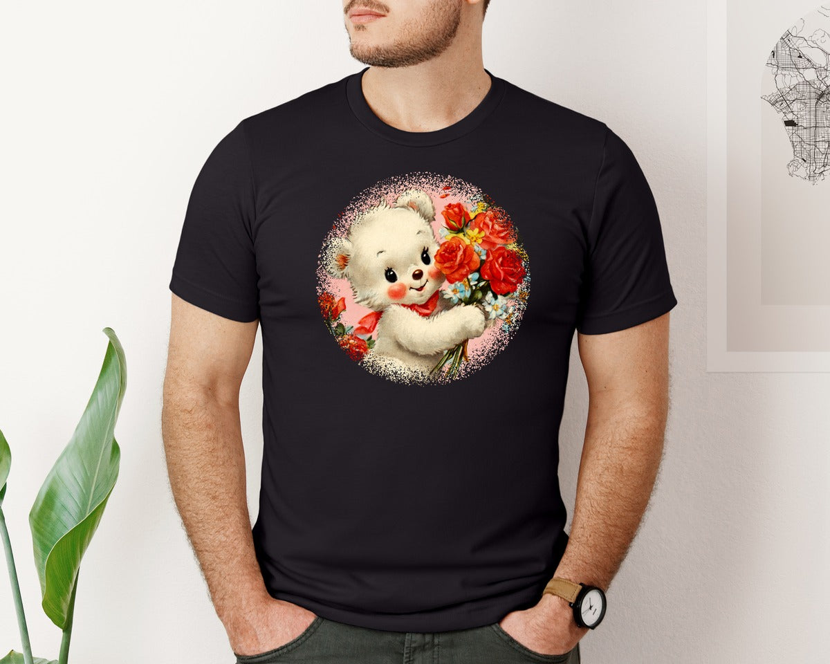 brand:Bella Canvas|color:Black|Vintage Valentine Round Tshirt 34 Graphic T-Shirt