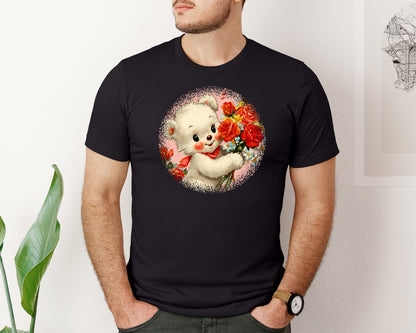 brand:Bella Canvas|color:Black|Vintage Valentine Round Tshirt 34 Graphic T-Shirt