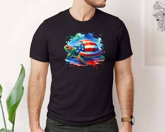 America Turtle Independence Day Graphic T-Shirt