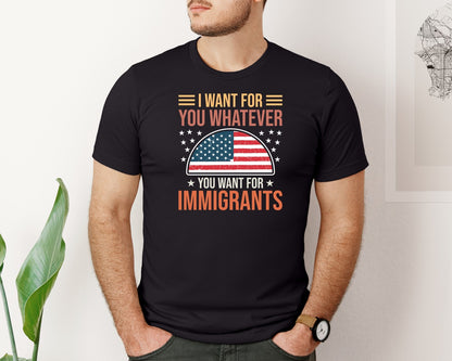 brand:Bella Canvas|color:Black|Defend Immigrants Social Justice Graphic T-Shirt