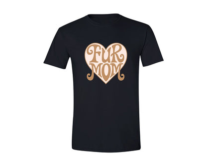brand:Generic|color:Black|Fur Mom Cute Crazy Cat Lady Quote Graphic T-Shirt