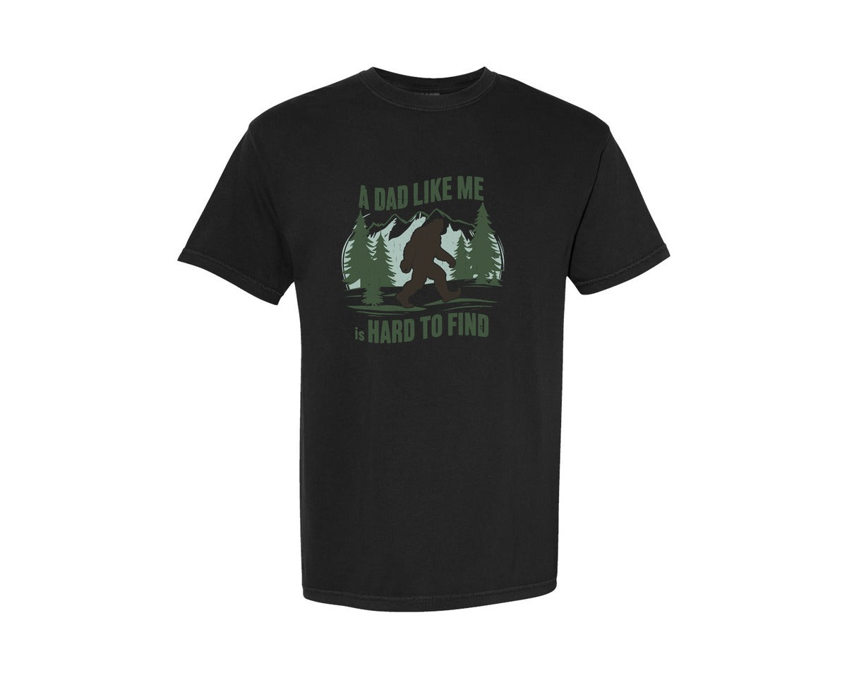 brand:Comfort Colors|color:Black|A Dad Like Me Is Hard To Find Bigfoot Graphic T-Shirt