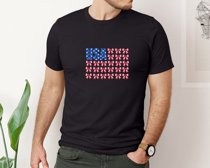 brand:Bella Canvas|color:Black|Coquette Usa America Graphic T-Shirt