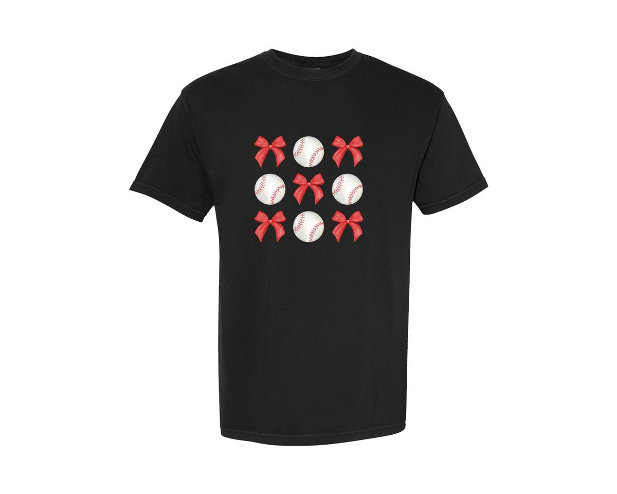 brand:Comfort Colors|color:Black|Coquette Baseball Graphic T-Shirt