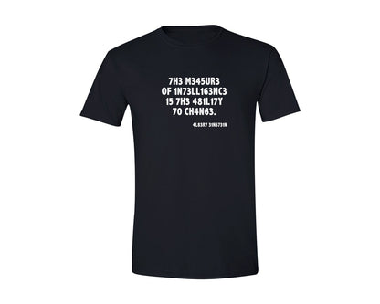 brand:Generic|color:Black|Einstein The Measure Of Intelligence Graphic T-Shirt