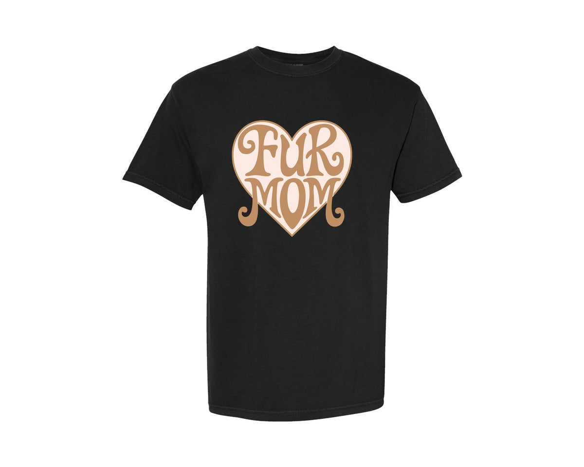 brand:Comfort Colors|color:Black|Fur Mom Cute Crazy Cat Lady Quote Graphic T-Shirt