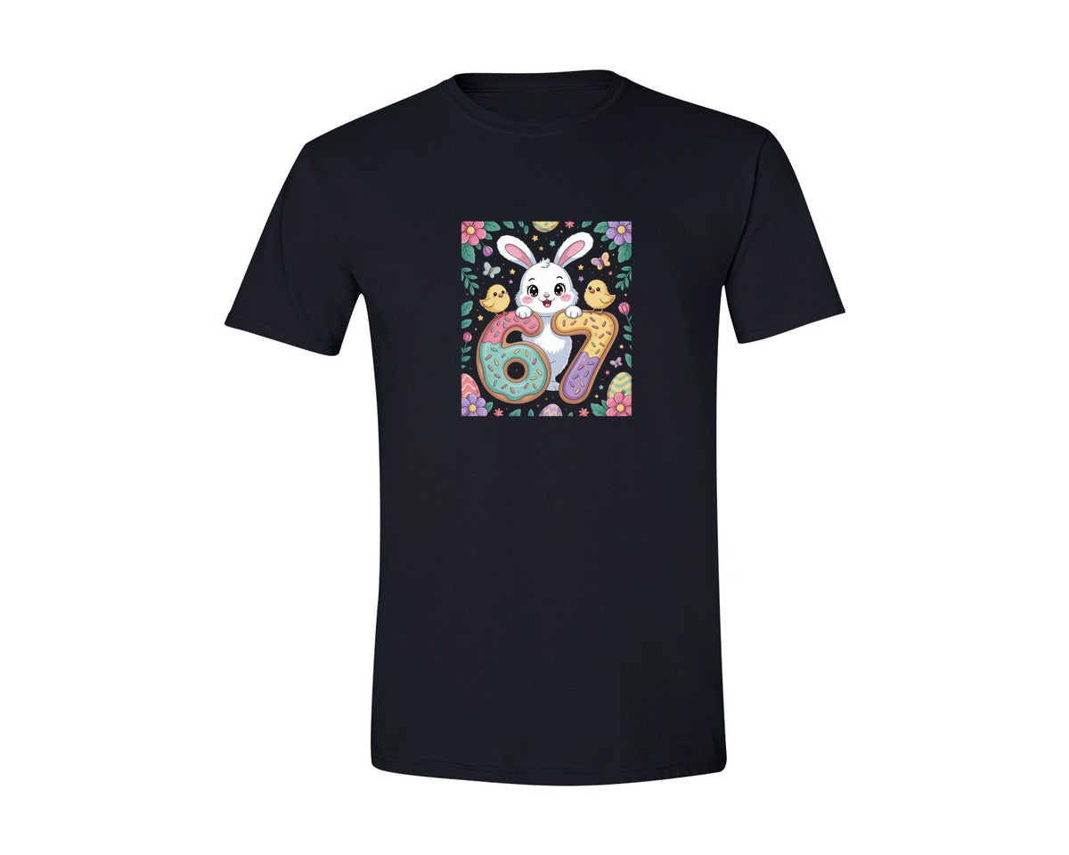 brand:Generic|color:Black|Easter 67 Bunny Cute Easter Bunny Graphic T-Shirt