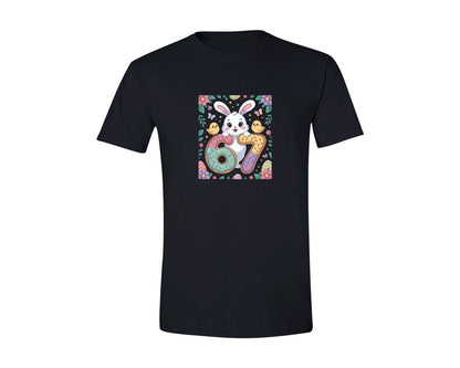 brand:Generic|color:Black|Easter 67 Bunny Cute Easter Bunny Graphic T-Shirt