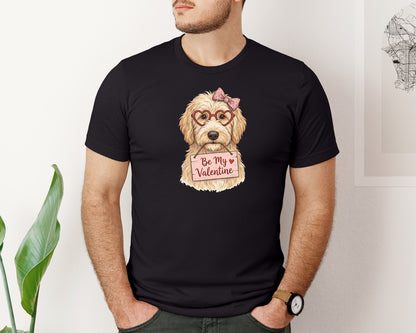 brand:Bella Canvas|color:Black|Cute Goldendoodle Valentine Graphic T-Shirt