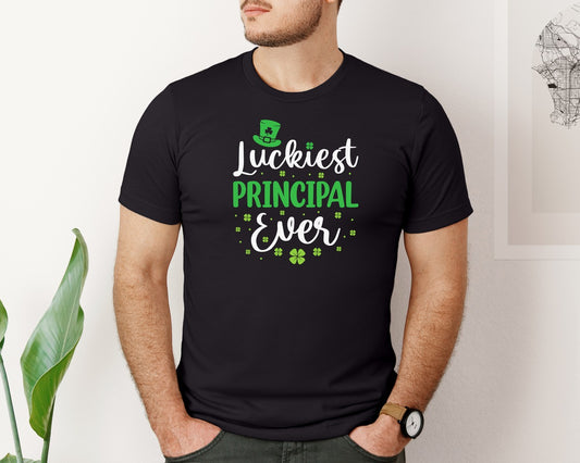 St Patricks Day Luckiest Principal Ever 3 Graphic T-Shirt