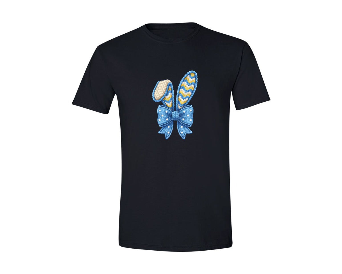 brand:Generic|color:Black|Faux Yarn Crochet Bunny 2 Graphic T-Shirt