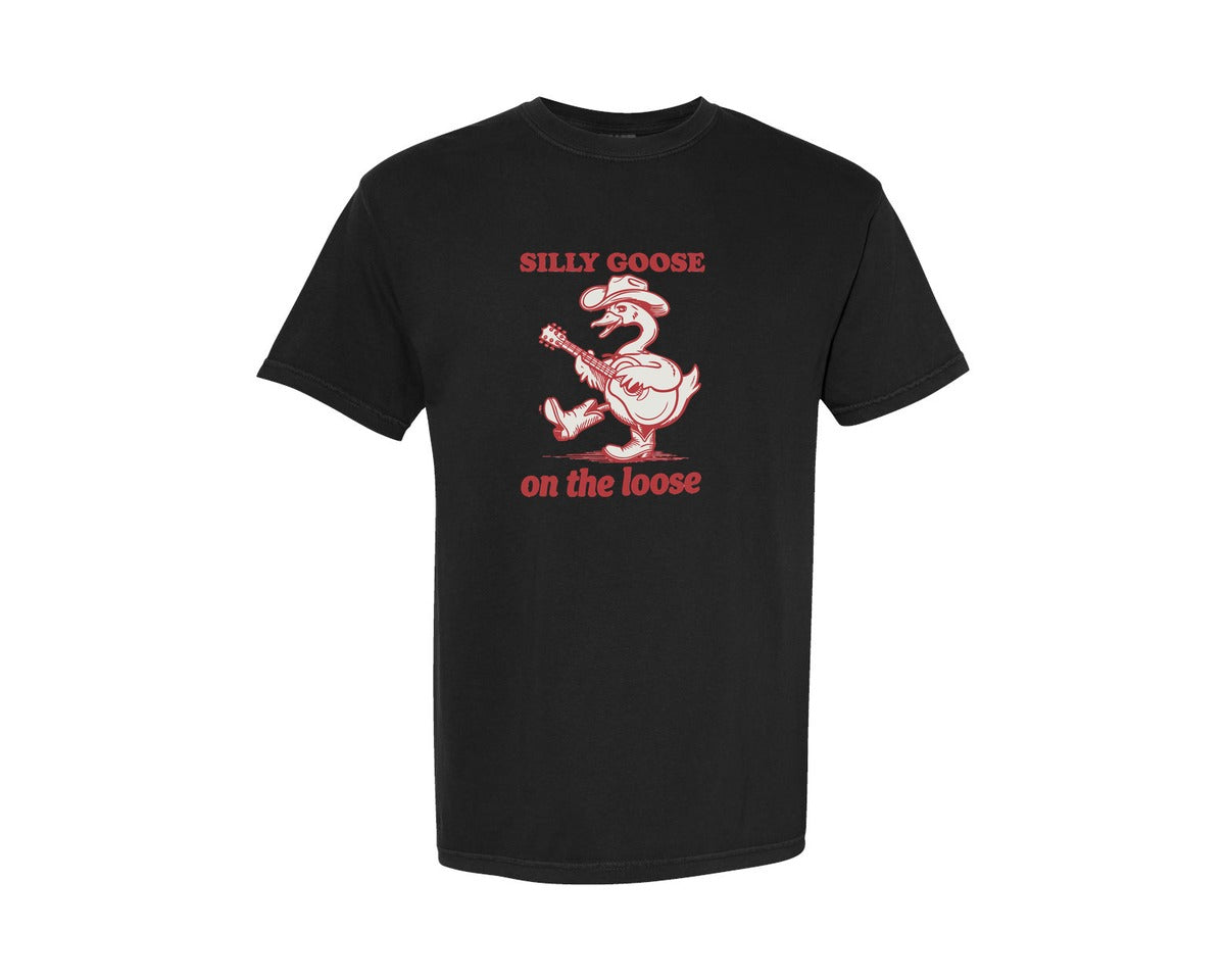 brand:Comfort Colors|color:Black|Silly Goose Country Duck Design Graphic T-Shirt