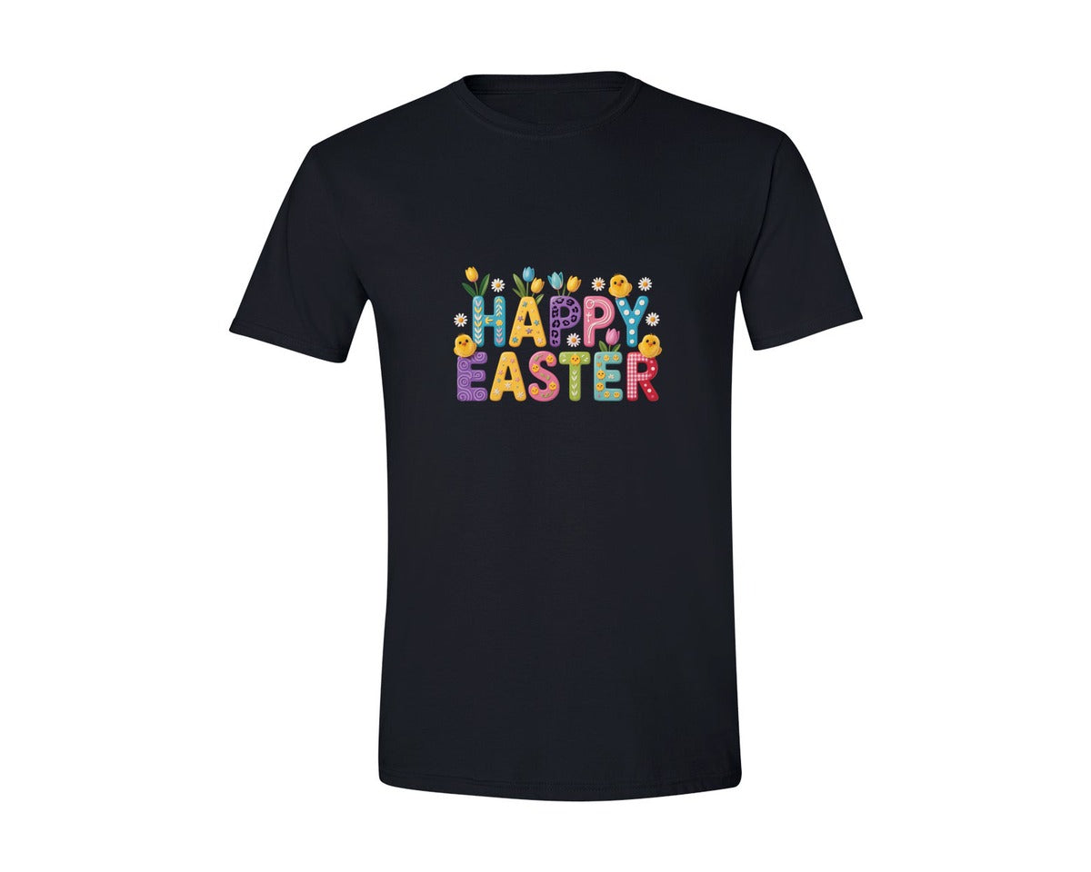 brand:Generic|color:Black|Latch Yarn Happy Easter 13 Graphic T-Shirt