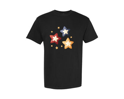 brand:Comfort Colors|color:Black|Cute Stars 4Th Of July T Shirt Design Graphic T-Shirt
