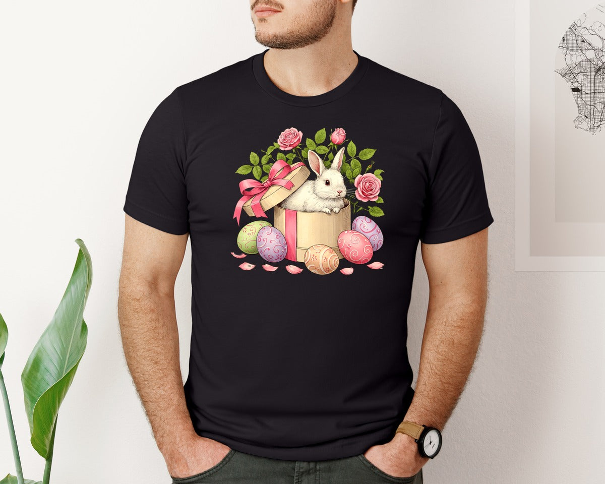 brand:Bella Canvas|color:Black|Easter Bunny Bunny 2 Graphic T-Shirt