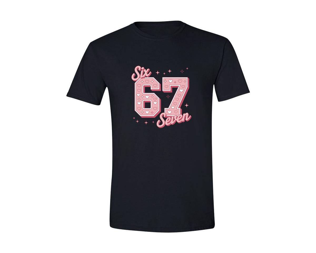 brand:Generic|color:Black|6 7 Valentine Varsity 6 7 Valentine Graphic T-Shirt