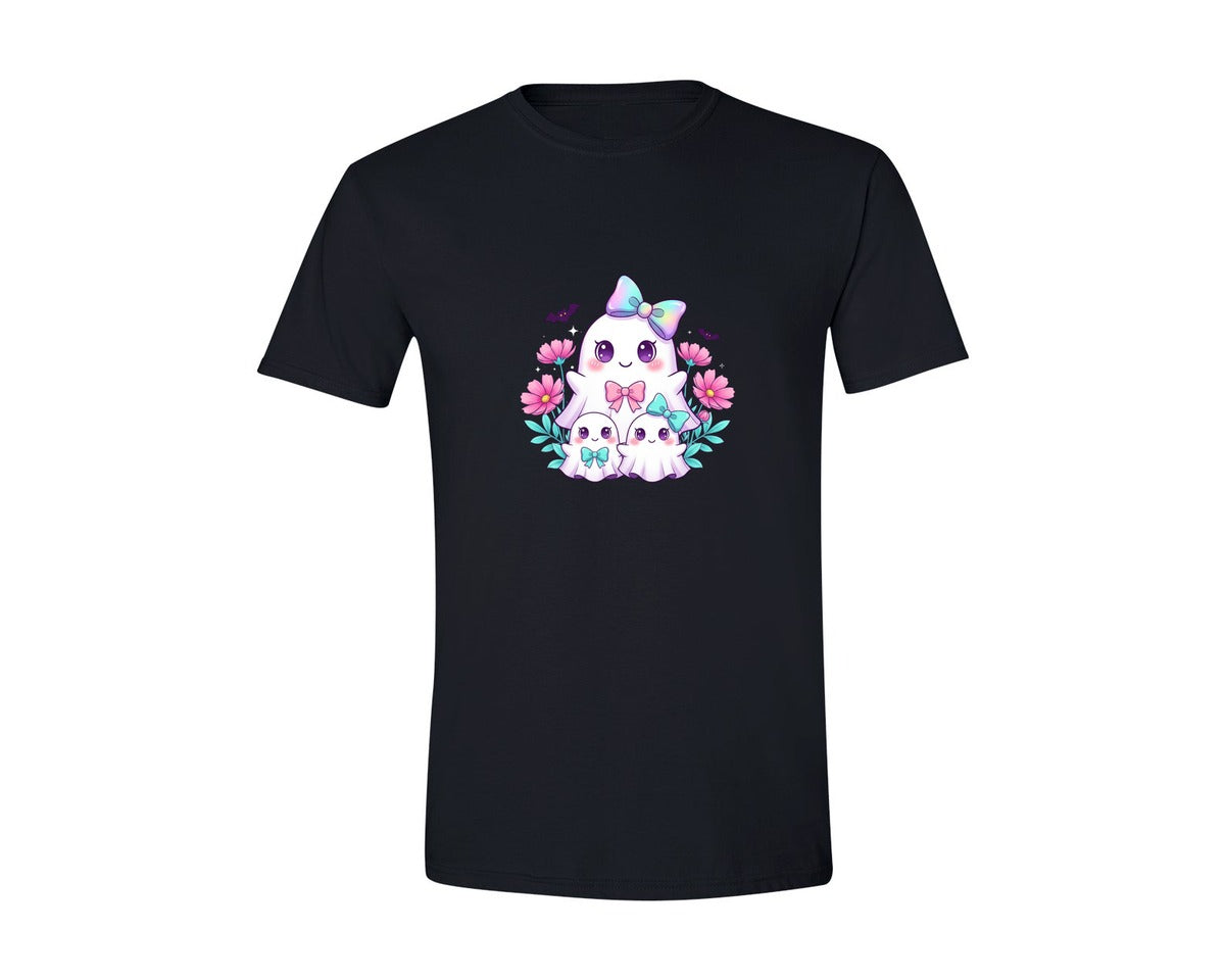 brand:Generic|color:Black|Coquette Iridescent Ghost Graphic T-Shirt