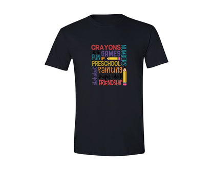 brand:Generic|color:Black|School Teacher Retro Graphic T-Shirt