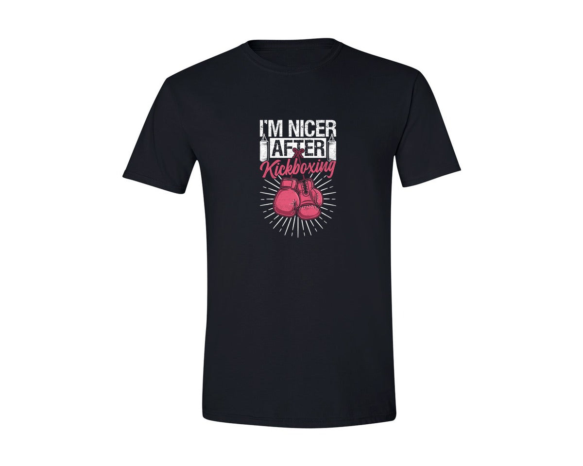 brand:Generic|color:Black|Nicer After Kickboxing Boxing T Shirt Graphic T-Shirt