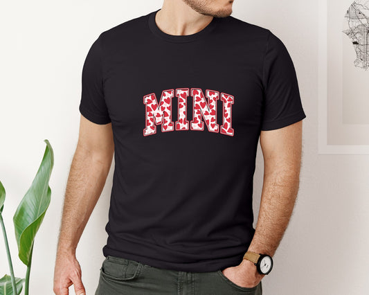 Mini Hearts Valentines Day Retro Varsity Graphic T-Shirt