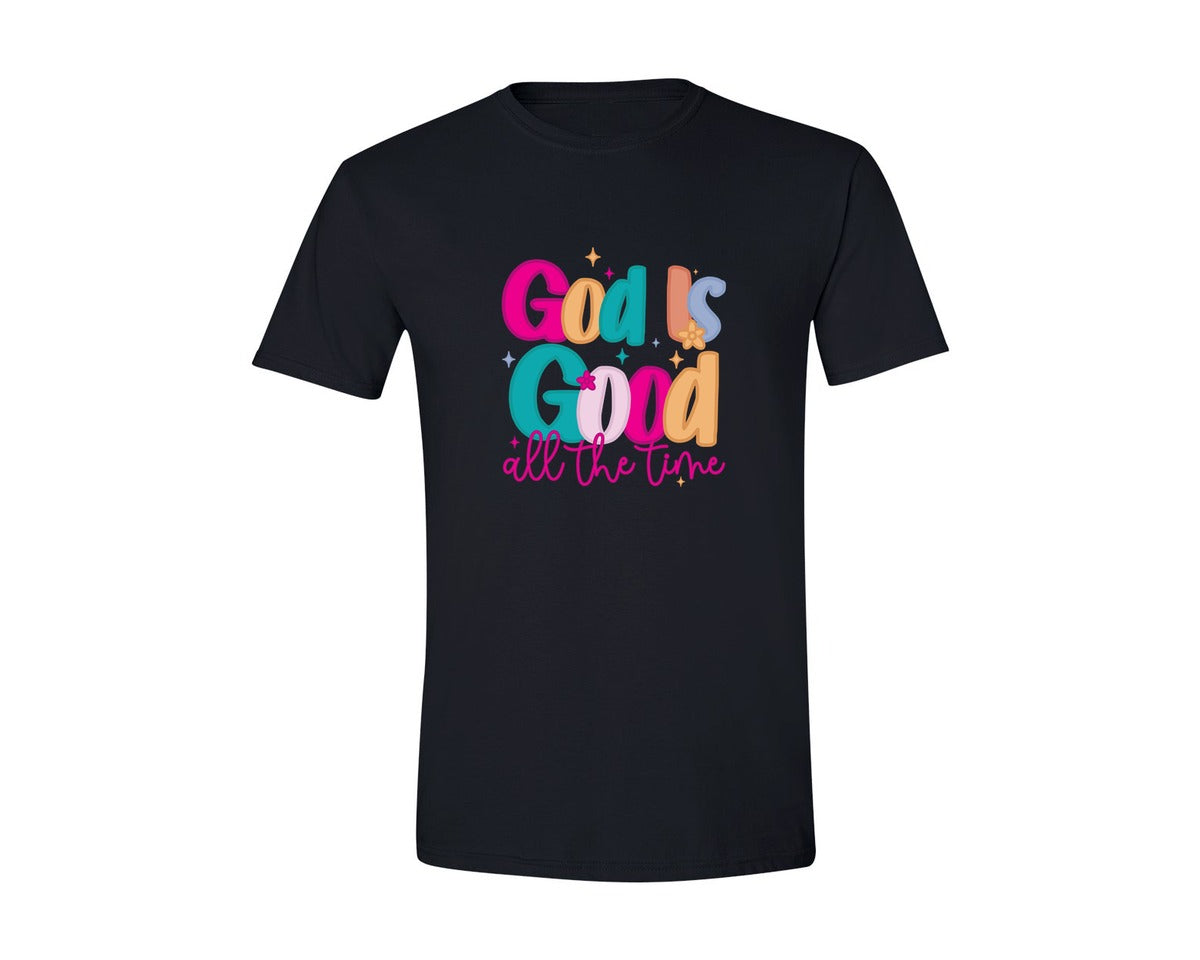 brand:Generic|color:Black|God Is Good All The Time Pngjesus Quote Graphic T-Shirt