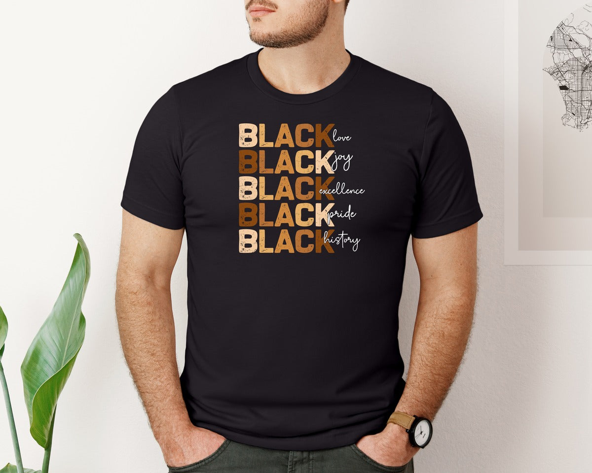 brand:Bella Canvas|color:Black|Black Pride Black History Month T Shirt 2 Graphic T-Shirt