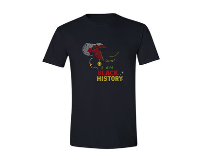 brand:Generic|color:Black|I Am Black History Rhinestone Graphic T-Shirt