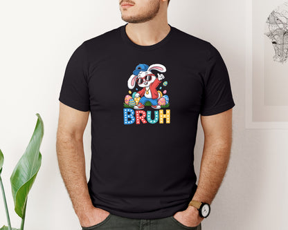 brand:Bella Canvas|color:Black|Easter Bruh Bunny Graphic T-Shirt
