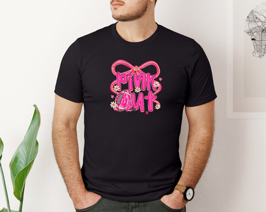 Pink Out Football Breast Cancer 4 Graphic T-Shirt