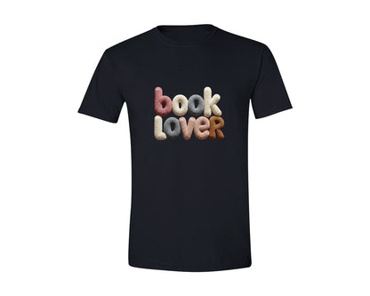 brand:Generic|color:Black|Chunky Book Lover Yarn Graphic T-Shirt