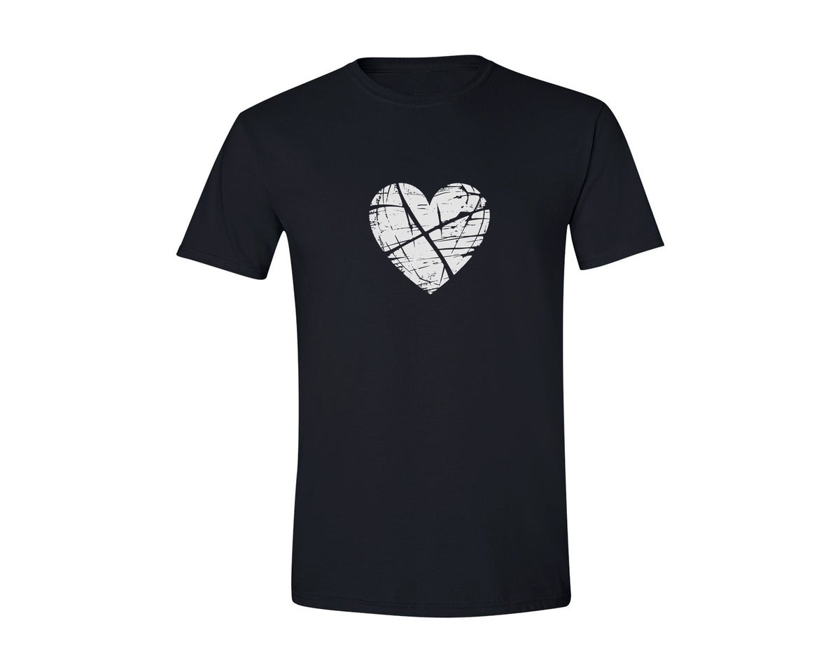 brand:Generic|color:Black|Grunge Cracked Heart Graphic T-Shirt
