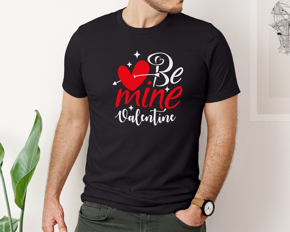 brand:Bella Canvas|color:Black|Be Mine Valentine T Shirt Design 2 Graphic T-Shirt