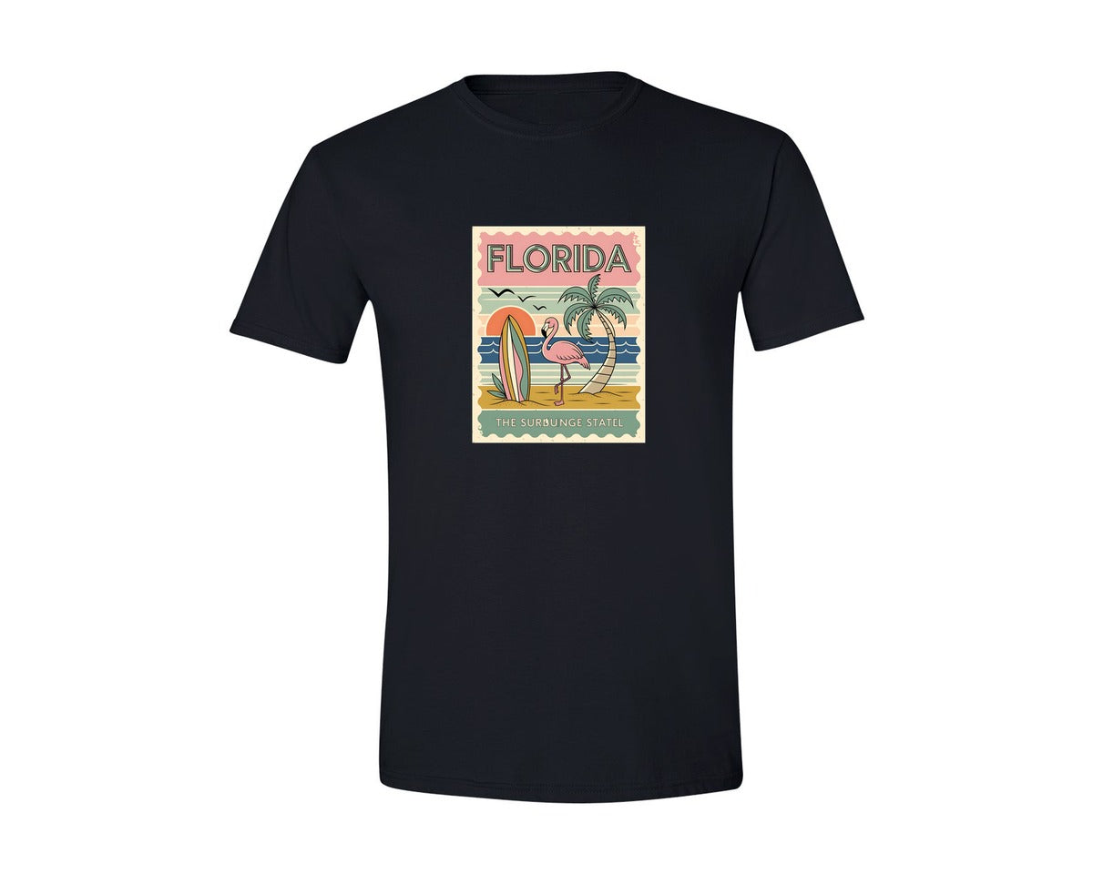 brand:Generic|color:Black|Summer Florida Girls Tirp Retro Travel 2 Graphic T-Shirt