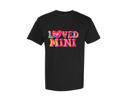 brand:Comfort Colors|color:Black|Loved Mama Loved Mini Brushstroke Graphic T-Shirt