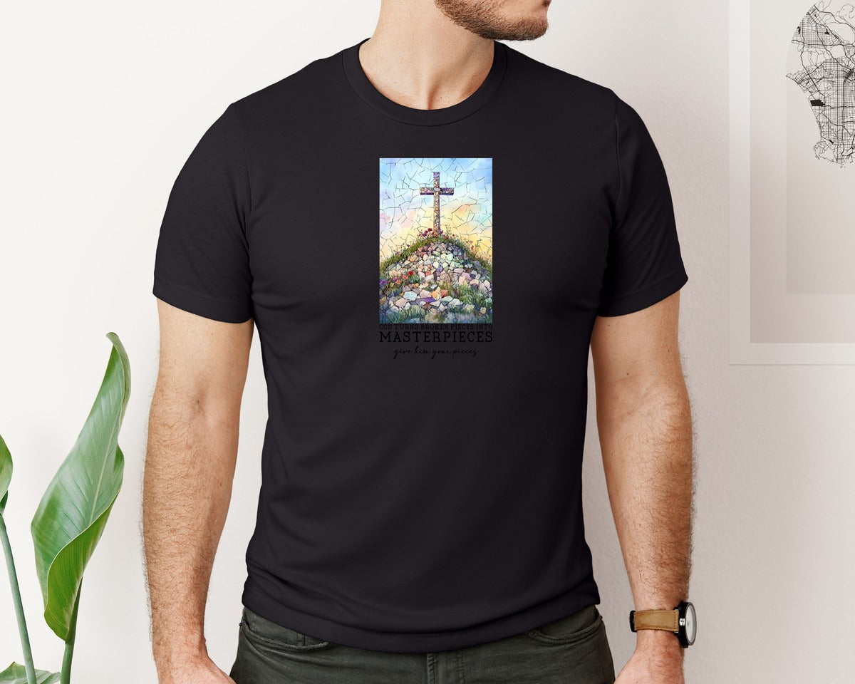 brand:Bella Canvas|color:Black|God Turns Broken Pngchristian Jesus Graphic T-Shirt