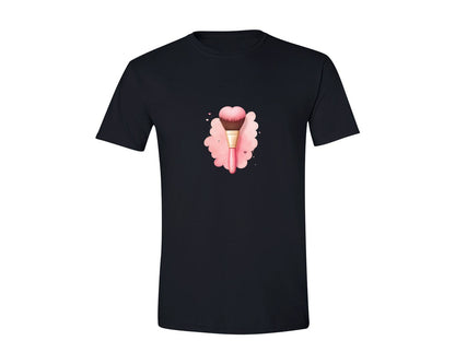 brand:Generic|color:Black|Cute Heart Makeup Brush T Shirt Design Graphic T-Shirt