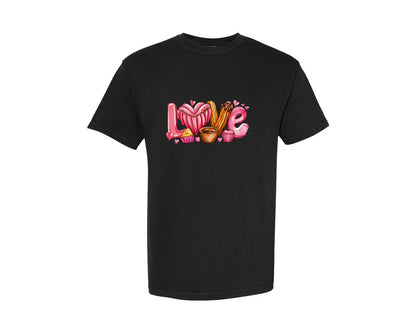 brand:Comfort Colors|color:Black|Love Concha Pan Dulce 3 Graphic T-Shirt