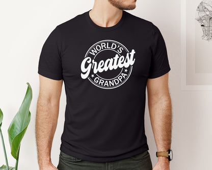 brand:Bella Canvas|color:Black|Worlds Greatest Grandpa Father Day Graphic T-Shirt