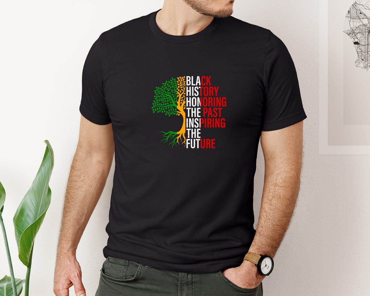 brand:Bella Canvas|color:Black|Black History Honoring Pride Month Shirt Graphic T-Shirt