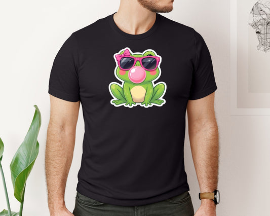 Bubblegum Frog Sunglasses Graphic T-Shirt