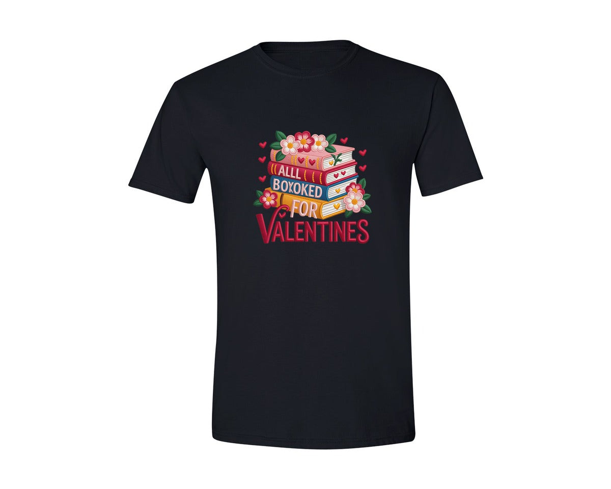 brand:Generic|color:Black|All Booked For Valentines Latch Hook 2 Graphic T-Shirt