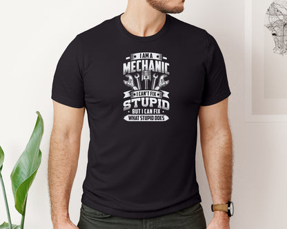 brand:Bella Canvas|color:Black|Funny Mechanic T Shirt Design Graphic T-Shirt