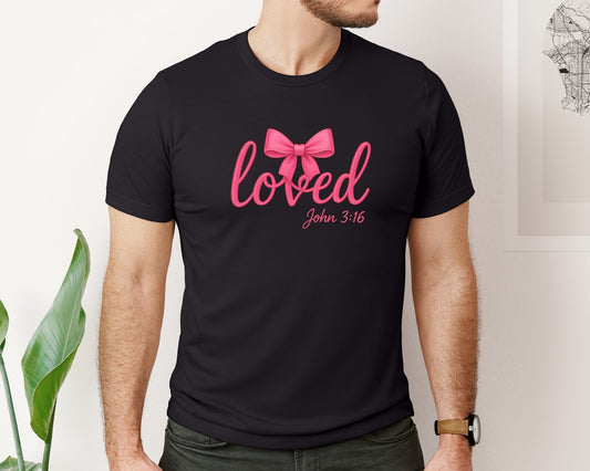 Loved John 3 16 Christian Valentine 2 Graphic T-Shirt