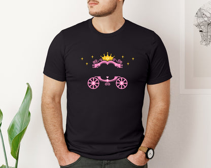 brand:Bella Canvas|color:Black|Princess Carriage With Crown Split Name Graphic T-Shirt