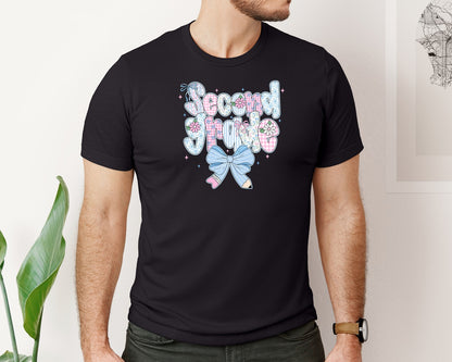 brand:Bella Canvas|color:Black|Preppy Back To School Floral 2 Graphic T-Shirt