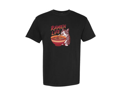 brand:Comfort Colors|color:Black|Cat Ramen T Shirt Design 6 Graphic T-Shirt