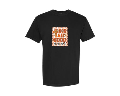 brand:Comfort Colors|color:Black|God Is Good Fall Christian Graphic T-Shirt
