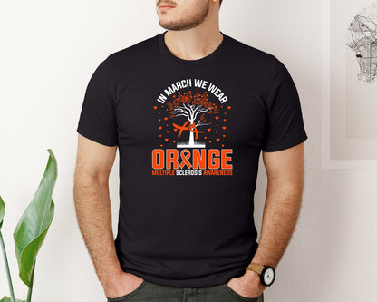 brand:Bella Canvas|color:Black|In March We Wear Orange Ms Awareness Graphic T-Shirt